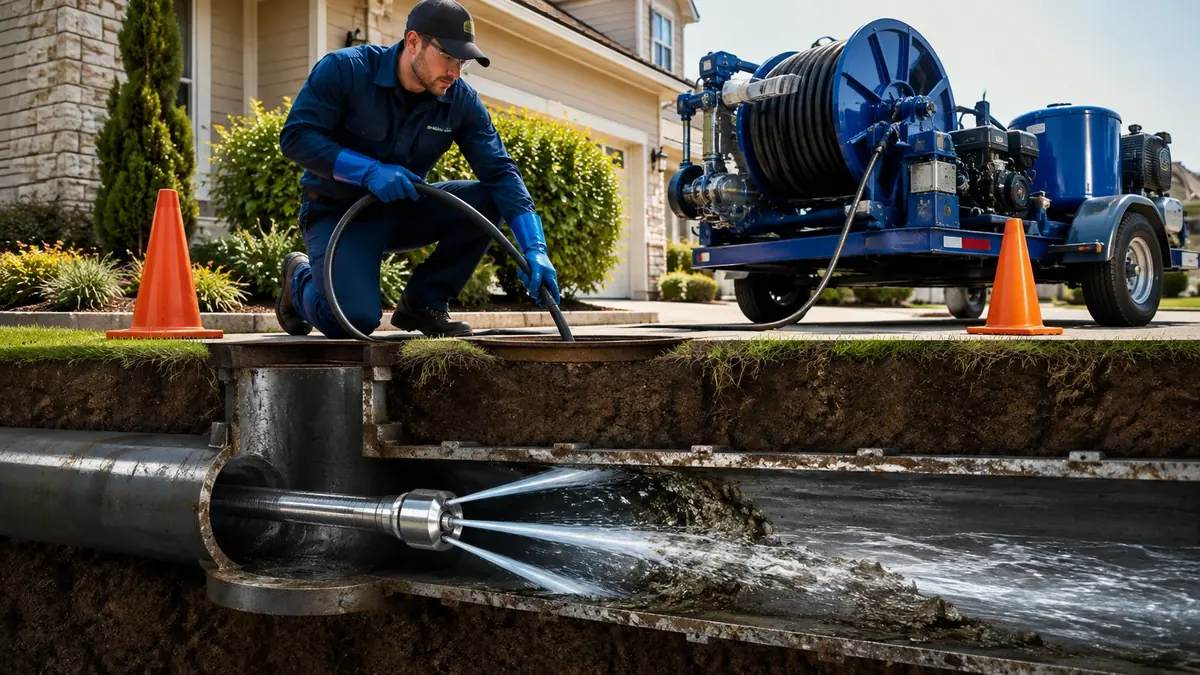 Main Sewer Line Hydro Jet Cleaning in Saint Helena